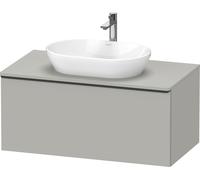 Duravit D-Neo consola lavabo mueble bajo, suspendido, 1000x459x550mm, 1 extraíble, con tirador negro diamante, DE49480BD070000, Color: DecoraciÃ³n gris hormigÃ³n mate
