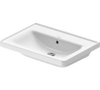 Lavabo Duravit D-Neo, 650x480mm, sin agujero para grifo, con rebosadero, blanco alto brillo, 2367650060