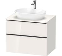Duravit D-Neo, mueble bajo de lavabo de consola suspendido, 800x664x550mm, 1x extraíble, 1x cajón, con tirador negro diamante, DE49670BD220000, Color: Decoración blanca de alto brillo