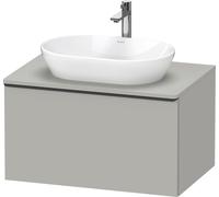 Duravit D-Neo, mueble bajo lavabo consola suspendido, 800x459x550mm, 1x extraíble, con tirador negro diamante, DE49470BD070000, Color: DecoraciÃ³n gris hormigÃ³n mate