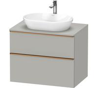 Duravit D-Neo, mueble bajo lavabo consola suspendido, 800x664x550mm, 1x extraíble, 1x cajón, con tirador de bronce cepillado, DE4967004070000, Color: DecoraciÃ³n gris hormigÃ³n mate