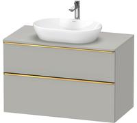 Duravit D-Neo, mueble bajo lavabo de consola suspendido, 1000x664x550mm, 1x extraíble, 1x cajón, con tirador de oro pulido, DE4968034070000, Color: DecoraciÃ³n gris hormigÃ³n mate