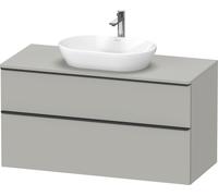Duravit D-Neo mueble bajo lavabo de consola, suspendido, 1200x664x550mm, 1 extraíble, 1 cajón, con tirador negro diamante, DE49690BD070000, Color: DecoraciÃ³n gris hormigÃ³n mate