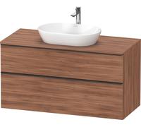 Duravit D-Neo mueble bajo lavabo de consola, suspendido, 1200x664x550mm, 1 extraíble, 1 cajón, con tirador negro diamante, DE49690BD790000, Color: Decoración nogal