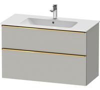 Duravit D-Neo mueble bajo lavabo suspendido, 1010x625x462mm, 1 extraíble, 1 cajón, con tirador de oro pulido, DE4363034070000, Color: DecoraciÃ³n gris hormigÃ³n mate