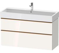 Duravit D-Neo mueble bajo lavabo suspendido, 1184x625x442mm, 1 extraíble, 1 cajón, con tirador de bronce cepillado, DE4375004220000, Color: Decoración blanca de alto brillo
