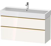 Duravit D-Neo mueble bajo lavabo suspendido, 1184x625x442mm, 1 extraíble, 1 cajón, con tirador de oro pulido, DE4375034220000, Color: Decoración blanca de alto brillo