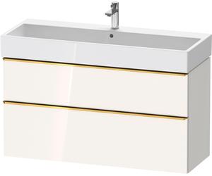 Duravit D-Neo mueble bajo lavabo suspendido, 1184x625x442mm, 1 extraíble, 1 cajón, con tirador de oro pulido, DE4375034220000, Color: Decoración blanca de alto brillo
