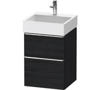 Duravit D-Neo mueble bajo lavabo suspendido, 484x625x442mm, 1 extraíble, 1 cajón, con tirador cromo, DE4370010160000, Color: Roble negro mate decoración