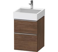 Duravit D-Neo mueble bajo lavabo suspendido, 484x625x442mm, 1 extraíble, 1 cajón, con tirador de acero inoxidable cepillado, DE4370070210000, Color: Decoración nogal oscuro mate
