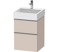 Duravit D-Neo mueble bajo lavabo suspendido, 484x625x442mm, 1 extraíble, 1 cajón, con tirador de acero inoxidable cepillado, DE4370070910000, Color: Taupe Mate DecoraciÃ³n
