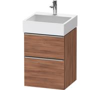 Duravit D-Neo mueble bajo lavabo suspendido, 484x625x442mm, 1 extraíble, 1 cajón, con tirador de acero inoxidable cepillado, DE4370070790000, Color: Decoración nogal mate