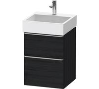 Duravit D-Neo mueble bajo lavabo suspendido, 484x625x442mm, 1 extraíble, 1 cajón, con tirador de acero inoxidable cepillado, DE4370070160000, Color: Roble negro mate decoración