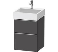 Duravit D-Neo mueble bajo lavabo suspendido, 484x625x442mm, 1 extraíble, 1 cajón, con tirador de acero inoxidable cepillado, DE4370070490000, Color: Grafito Mate Decoración