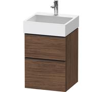 Duravit D-Neo mueble bajo lavabo suspendido, 484x625x442mm, 1 extraíble, 1 cajón, con tirador negro diamante, DE43700BD210000, Color: Decoración nogal oscuro mate