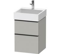 Duravit D-Neo mueble bajo lavabo suspendido, 484x625x442mm, 1 extraíble, 1 cajón, con tirador negro diamante, DE43700BD070000, Color: DecoraciÃ³n gris hormigÃ³n mate