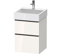 Duravit D-Neo mueble bajo lavabo suspendido, 484x625x442mm, 1 extraíble, 1 cajón, con tirador negro diamante, DE43700BD220000, Color: Decoración blanca de alto brillo