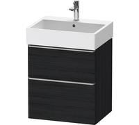 Duravit D-Neo mueble bajo lavabo suspendido, 584x625x442mm, 1 extraíble, 1 cajón, con tirador de acero inoxidable cepillado, DE4371070160000, Color: Roble negro mate decoración