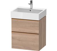 Duravit D-Neo mueble bajo lavabo suspendido, 584x625x442mm, 1 extraíble, 1 cajón, con tirador de bronce cepillado, DE4371004550000, Color: Decoración marmolada de roble