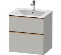 Duravit D-Neo mueble bajo lavabo suspendido, 610x625x462mm, 1 extraíble, 1 cajón, con tirador de bronce cepillado, DE4361004070000, Color: DecoraciÃ³n gris hormigÃ³n mate