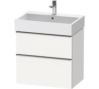 Duravit D-Neo mueble bajo lavabo suspendido, 684x625x442mm, 1 extraíble, 1 cajón, con tirador de acero inoxidable cepillado, DE4372070180000, Color: Blanco Mate Decoración