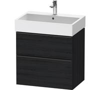 Duravit D-Neo mueble bajo lavabo suspendido, 684x625x442mm, 1 extraíble, 1 cajón, con tirador negro diamante, DE43720BD160000, Color: Roble negro mate decoración