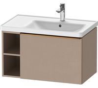 Duravit D-Neo mueble bajo lavabo suspendido, 784x440x452 mm, 1 cajón extraíble, 1 compartimento abierto en el lado izquierdo, con tirador de bronce cepillado, DE4257004750000, Color: Lino mate decorat