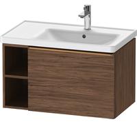 Duravit D-Neo mueble bajo lavabo suspendido, 784x440x452 mm, 1 cajón extraíble, 1 compartimento abierto en el lado izquierdo, con tirador de bronce cepillado, DE4257004210000, Color: Decoración nogal