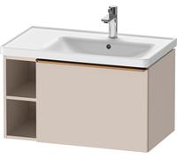 Duravit D-Neo mueble bajo lavabo suspendido, 784x440x452 mm, 1 cajón extraíble, 1 compartimento abierto en el lado izquierdo, con tirador de bronce cepillado, DE4257004910000, Color: Taupe Mate Decora