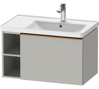 Duravit D-Neo mueble bajo lavabo suspendido, 784x440x452 mm, 1 cajón extraíble, 1 compartimento abierto en el lado izquierdo, con tirador de bronce cepillado, DE4257004070000, Color: DecoraciÃ³n gris