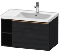 Duravit D-Neo mueble bajo lavabo suspendido, 784x440x452 mm, 1 cajón extraíble, 1 compartimento abierto en el lado izquierdo, con tirador de bronce cepillado, DE4257004160000, Color: Roble negro mate