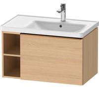 Duravit D-Neo mueble bajo lavabo suspendido, 784x440x452 mm, 1 cajón extraíble, 1 compartimento abierto en el lado izquierdo, con tirador de bronce cepillado, DE4257004300000, Color: Decoración roble