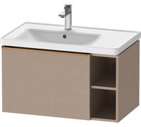 Duravit D-Neo mueble bajo lavabo suspendido, 784x440x452mm, 1 extraíble, 1 compartimento abierto a la derecha, con tirador de bronce cepillado, DE4258004750000, Color: Lino mate decorativo