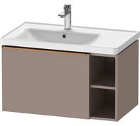 Duravit D-Neo mueble bajo lavabo suspendido, 784x440x452mm, 1 extraíble, 1 compartimento abierto a la derecha, con tirador de bronce cepillado, DE4258004430000, Color: Decoración Basalto Mate