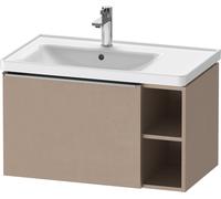Duravit D-Neo mueble bajo lavabo suspendido, 784x440x452mm, 1 extraíble, 1 compartimento abierto a la derecha, con tirador de acero inoxidable cepillado, DE4258070750000, Color: Lino mate decorativo