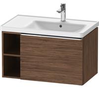 Duravit D-Neo mueble bajo lavabo suspendido, 784x440x452mm, 1 extraíble, 1 compartimento abierto a la izquierda, con tirador cromo, DE4257010210000, Color: Decoración nogal oscuro mate