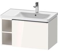 Duravit D-Neo mueble bajo lavabo suspendido, 784x440x452mm, 1 extraíble, 1 compartimento abierto a la izquierda, con tirador cromo, DE4257010220000, Color: Decoración blanca de alto brillo