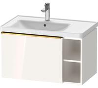 Duravit D-Neo mueble bajo lavabo suspendido, 784x440x452mm, 1 extraíble, 1 compartimento abierto en el lado derecho, con tirador de oro pulido, DE4258034220000, Color: Decoración blanca de alto brillo