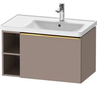 Duravit D-Neo mueble bajo lavabo suspendido, 784x440x452mm, 1 extraíble, 1 compartimento abierto en el lado izquierdo, con tirador de oro pulido, DE4257034430000, Color: Decoración Basalto Mate
