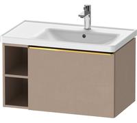 Duravit D-Neo mueble bajo lavabo suspendido, 784x440x452mm, 1 extraíble, 1 compartimento abierto en el lado izquierdo, con tirador de oro pulido, DE4257034750000, Color: Lino mate decorativo