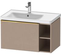 Duravit D-Neo mueble bajo lavabo suspendido, 784x440x452mm, 1 extraíble, 1 compartimento abierto en el lado derecho, con tirador de oro pulido, DE4258034750000, Color: Lino mate decorativo