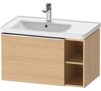 Duravit D-Neo mueble bajo lavabo suspendido, 784x440x452mm, 1 extraíble, 1 compartimento abierto en el lado derecho, con tirador cromo, DE4258010300000, Color: Decoración roble natural mate