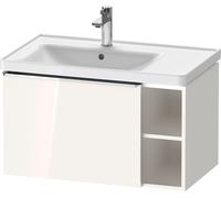 Duravit D-Neo mueble bajo lavabo suspendido, 784x440x452mm, 1 extraíble, 1 compartimento abierto en el lado derecho, con tirador cromo, DE4258010220000, Color: Decoración blanca de alto brillo