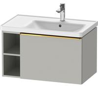 Duravit D-Neo mueble bajo lavabo suspendido, 784x440x452mm, 1 extraíble, 1 compartimento abierto en el lado izquierdo, con tirador de oro pulido, DE4257034070000, Color: DecoraciÃ³n gris hormigÃ³n mat