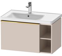 Duravit D-Neo mueble bajo lavabo suspendido, 784x440x452mm, 1 extraíble, 1 compartimento abierto en el lado derecho, con tirador de oro pulido, DE4258034910000, Color: Taupe Mate DecoraciÃ³n
