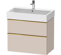 Duravit D-Neo mueble bajo lavabo suspendido, 784x625x442mm, 1 extraíble, 1 cajón, con tirador de oro pulido, DE4373034910000, Color: Taupe Mate DecoraciÃ³n