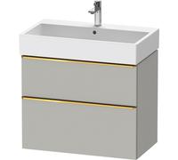 Duravit D-Neo mueble bajo lavabo suspendido, 784x625x442mm, 1 extraíble, 1 cajón, con tirador de oro pulido, DE4373034070000, Color: DecoraciÃ³n gris hormigÃ³n mate