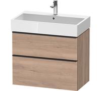 Duravit D-Neo mueble bajo lavabo suspendido, 784x625x442mm, 1 extraíble, 1 cajón, con tirador negro diamante, DE43730BD550000, Color: Decoración marmolada de roble