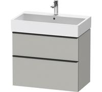 Duravit D-Neo mueble bajo lavabo suspendido, 784x625x442mm, 1 extraíble, 1 cajón, con tirador negro diamante, DE43730BD070000, Color: DecoraciÃ³n gris hormigÃ³n mate