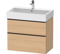 Duravit D-Neo mueble bajo lavabo suspendido, 784x625x442mm, 1 extraíble, 1 cajón, con tirador negro diamante, DE43730BD300000, Color: Decoración roble natural mate